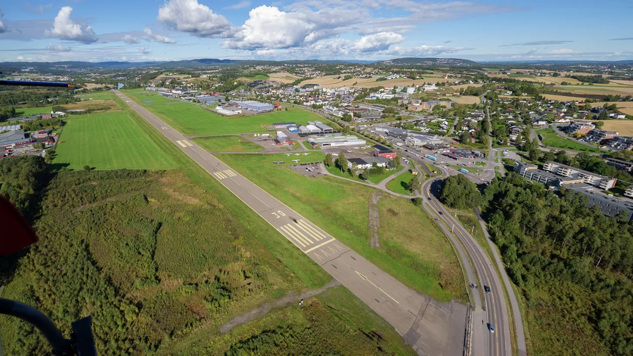 Oversiktsbilde av Kjeller flyplassområde