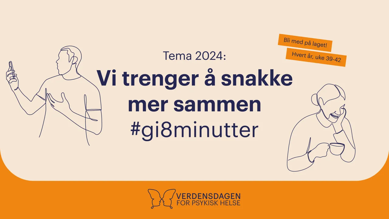 Kampanjebilde som beskriver årets tema som er; snakk sammen i  minutter.